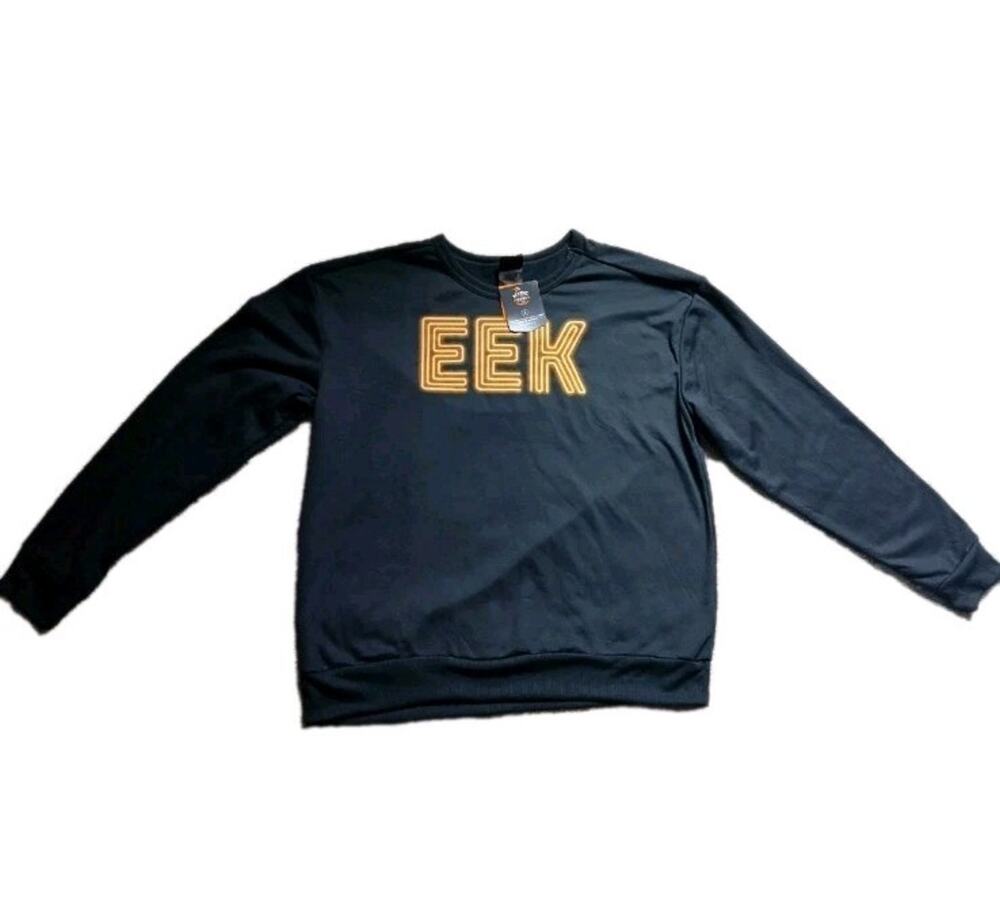 NWT Hyde & EEK! Men's Halloween Glow In The Dark Sleep Shirt Black Size L